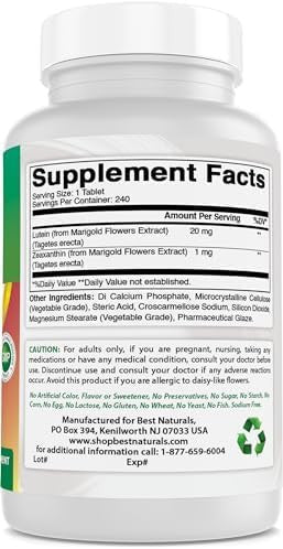 Best Naturals Lutein 20 mg with Zeaxanthin- 240 Tablets