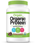 Orgain Organic Vegan Protein Powder + Greens Vanilla Bean 21G Plant Based Protein Gluten Dairy Lactose Soy Vegan Protein Powder Creamy Chocolate Fudge 2.03Lb