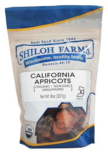 Organic California Dried Apricots - 6 Count of 8 Oz | Unsulphured, High Fiber, Non-GMO | Shiloh Farms