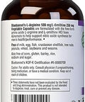 Bluebonnet Nutrition Larginine 500Mg/Lorinithine 250Mg Supports Protein Metabolism Soy Gluten Nongmo Kosher Vegan 50 Vegetable Capsules 50 Servings