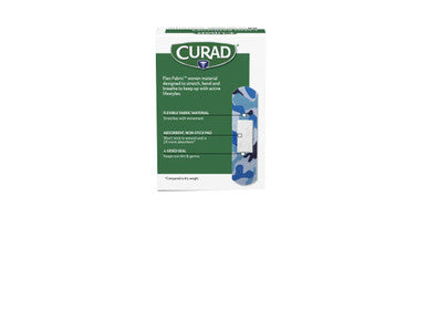 Curad Camouflage Pink and Blue Fabric Bandages 25 Count (Pack of 6)