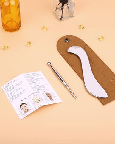Eraeleph 2 In 1 Acupressure Pen And Scraper Set Stainless Steel Muscle Scraper Tool Body Gua Sha Tool For Physical Therapy Deep Tissue Massage Myofascial Release Tool