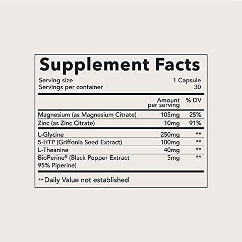 Form ZZZZs Natural Nootropic for Sleep 5HTP Magnesium Zinc Calming Amino Acids for a Naturally Regenerative Sleep