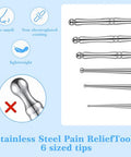 Matwsec Acupuncture Pen Acupressure Pen Facial Reflexology Tools For Muscle Tension And Pain Relief Stainless Steel Double Headed Face Stick Fascia Tool Deep Tissue Massage Tool 3 Pcs