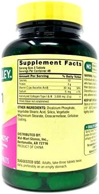 Spring Valley Collagen 1000mg Per Tablet Plus Vitamin C Type 1 and 3 120ct by Equate