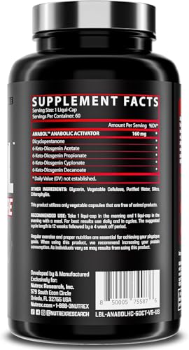 Nutrex Research Anabol Hardcore Anabolic Activator Muscle Builder And Hardening Agent 60 Pills
