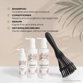 Makari Hair Care Set With Shampoo, Conditioner, Serum & Brush Biotin, Black Castor Oil, Jojoba & Honey Hydrates, Strengthens, Reduces Frizz & Adds Shine No Sulfate, Parabens Or Silicone