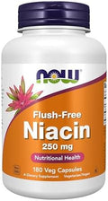 Now Foods Supplements Niacin (Vitamin B3) 250 Mg Flush Nutritional Health 180 Veg Capsules