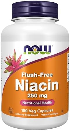 Now Foods Supplements Niacin (Vitamin B3) 250 Mg Flush Nutritional Health 180 Veg Capsules