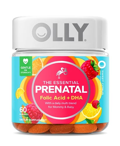 Olly The Essential Prenatal Gummy Multivitamin 30 Day Supply (Gummies) Sweet Folic Acid & Men'S Multivitamin Gummy Overall Health And Immune Support Vitamins A C D E B