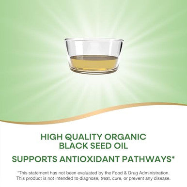 Nature'S Way Organic Black Seed Oil Supports Antioxidants Pathways Cold-Pressed Vegan Gluten Free 8 Fl Oz (Packaging May Vary)