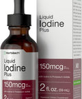 Horbaach Iodine Liquid Supplement Drops 2 fl oz 150 mcg Potassium Iodide Tincture Vegetarian NonGMO Gluten Free Formula