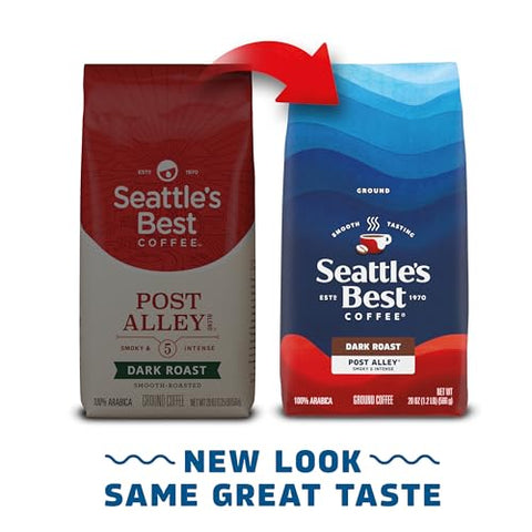 SeattleÃƒÂ¢Ã¢â€šÂ¬Ã¢â€žÂ¢s Best Coffee, Dark Roast Ground Coffee, Post Alley, 100% Arabica, 6 Bags (20 oz Each)