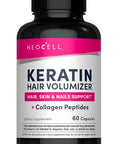 Neocell Keratin Hair Volumizer With Collagen Amla Extract And Vitamin C Hair And Skin Supplement Capsule 60 Count 1 Bottle