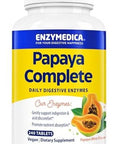 Enzymedica Papaya Complete Daily Digestive Enzymes With Organic Papaya Juice And Chlorophyll Papain Vegan Mint Flavor 240 Chewable Tablets