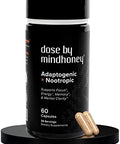 Mindhoney Dose 60 Count Premium Allinone Nootropic Brain Supplement Focus Mood Energy & Memory Functional Mushrooms & Adaptogens Lions Mane Ashwagandha Ltheanine Bacopa & Vitamins