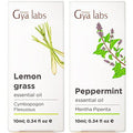 Gya Labs Lemongrass Essential Oil For Diffuser & Peppermint Oil For Hair Set - Aromatherapy Grade Essential Oils Set - 2X10Ml - Gya Labs