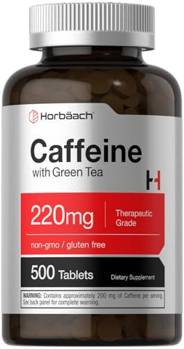 Horbaach Caffeine Pills With Green Tea 500 Tablets 220Mg