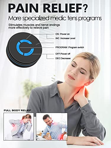 Pawfan Tens Black Unit With 2 PadsEms Microcurrent Mini Massager MachineLow Frequency Multi Function Physiotherapy Instrument Muscle StimulatorFull Body Pain Relief Therapy Device