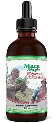 Maca Magic: Liquid Express Extract (4Oz) Peruvian Premium Grade Maca Liquid For Fast Absorption Black Maca Red Maca Purple Maca Yellow Maca Organic Kosher Vegan Gluten