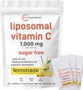 Micro Ingredients 1000Mg Vitamin C Powder For Daily Use Liposomal FatSoluble Form For Better Absorption SugarFree Lemonade Drink Mix 40 Travel Packets FastDissolving