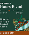 Starbucks K-Cup Coffee Pods, Medium Roast Coffee, House Blend for Keurig Brewers, 100% Arabica, 6 boxes (60 pods total)