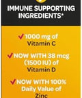 Airborne 1000Mg Vitamin C With Vitamin D + Zinc Sugar Multivitamin Immune Support Effervescent Fizzy Drink Tablets Very Berry Flavor With Powerful Antioxidants Vit A C & E 30 Tablets (2 Pack)