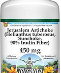 Terravita Jerusalem Artichoke (Helianthus Tuberosus, Sunchoke, 90% Inulin Fiber) - 450 Mg (100 Capsules, Zin: 570983)