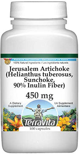 Terravita Jerusalem Artichoke (Helianthus Tuberosus, Sunchoke, 90% Inulin Fiber) - 450 Mg (100 Capsules, Zin: 570983)