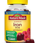 Nature Made Iron 18 Mg Per Serving With Vitamin C, Dietary Supplement For Red Blood Cell Support, 60 Gummies, 30 Day Supply