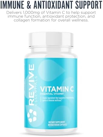 Revive Md Vitamin C Capsules 1000Mg Highpotency Vit C Ascorbic Acid Dietary Supplement For Immune Support & Antioxidant Health No Fillers & Nongmo (200 Vegetarian Capsules 30 Servings)
