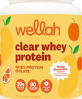 Wellah Clear Whey Protein Isolate Powder (Mango Clementine) 30 Servings - 20G Of Protein 90 Calories Sweetened With Stevia