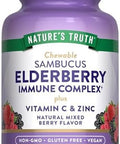 Nature'S Truth Elderberry Immune Complex 60 Chewable Tablets Plus Vitamin C & Zinc Mixed Berry Vegan, Non-Gmo, & Gluten Supplement