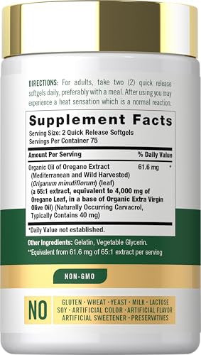 Carlyle Oregano Oil Supplement 150 Softgel