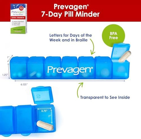 Prevagen Extra Strength 60 Capsules (2 Month Supply) Formulated For Your Brain 20Mg Of Apoaequorin Plus Vitamin D3 With 7Day Pill Minder