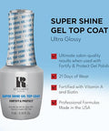 Rc Red Carpet Manicure F&P Super Shine Top Coat ÃƒÂ¢Ã¢â€šÂ¬Ã¢â‚¬Å“ High-Gloss Gel Top Coat With Vitamin A & Biotin For Long-Lasting Shine & Durability ÃƒÂ¢Ã¢â€šÂ¬Ã¢â‚¬Å“ Quick Dry Perfect For Professional & At-Home Use 0.3 Ounce.
