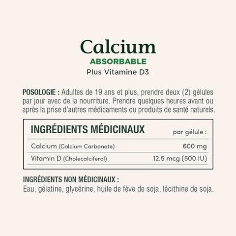 NatureS Bounty Absorbable Calcium 1200Mg Plus Vitamin D3 1000Iu 200 Count