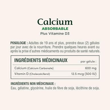Nature's Bounty Absorbable Calcium Plus Vitamin D3 1000Iu 1200Mg 200 Count