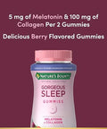 NatureS Bounty Optimal Solutions Gorgeous Sleep Melatonin 5Mg Gummies With Collagen 60 Count Assorted Fruit Flavors 30 Total Servings
