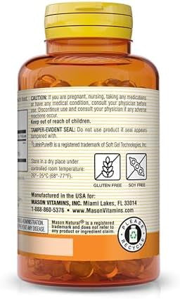 Mason Natural Lutein 20 Mg With Vitamin E Healthy Vision And Eye Function Supports Eye Health 30 Softgels