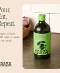 Graza Drizzle Extra Virgin Olive Oil, Finishing Oil - High Polyphenol Early Harvest EVOO Finishing Oil in a Glass Bottle - Single Origin Olive Oils from Spain - 16.9 Fl Oz (500ml)