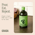 Graza Drizzle Extra Virgin Olive Oil, Finishing Oil - High Polyphenol Early Harvest EVOO Finishing Oil in a Glass Bottle - Single Origin Olive Oils from Spain - 16.9 Fl Oz (500ml)