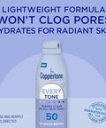 Coppertone Every Tone Sunscreen Spray Spf 50 Lightweight Blends In Clear Sunscreen For All Skin Tones Formulated With Nourishing Vitamin E 5 Oz Bottle