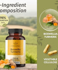 Herbamama Turmeric And Boswellia Extract Capsules - 2100Mg Boswellia Serrata & Turmeric Complex With Black Pepper Extract - Vegan Non-Gmo 95% Curcuminoids Antioxidant Supplement 100 Caps