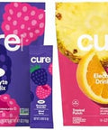Cure Hydration Family Bundle Plantbased Electrolyte Drink Mix No Added Sugar Coconut Water Fsahsa Nongmo Vegan & Gluten 14Pack Each: Mixed Berry (Kids) & Tropical Punch