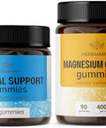 Herbamama Adrenal Complex And Magnesium Kit - Bundle Of Adrenal Support Complex & 400 Mg Magnesium Citrate Gummies - Vegan Non-Gmo Gelatin- - 2 Pack