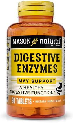 Mason Natural Digestive Enzymes With Prebiotics & Probiotics Supports Digestive Health & Gut Balance 90 Tablets