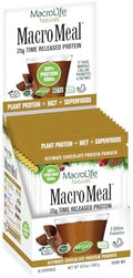 Macrolife Naturals Macromeal Vegan Chocolate Superfood Supplement Powder Protein + Greens Probiotics Digestive Enzymes Fiber - Energy Detox Immune - Non-Gmo Gluten- - 10 Packet Servings