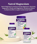Natrol Triple Magnesium Complex Supplement Glycinate Citrate and Taurate 200Mg High Absorption Support Whole Body Wellness 60 Capsules