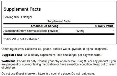 Swanson Maximum Strength Astaxanthin 12 Milligrams 30 Sgels (3 Pack)